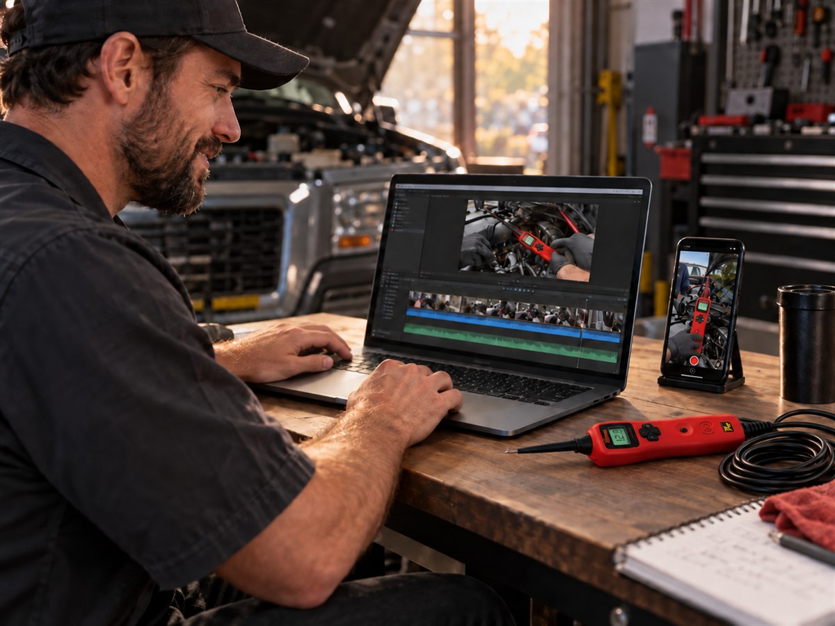 Power Probe creator editing workshop content featuring the PP3PF circuit tester